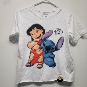 NWOT Disney Women's White T-Shirt with Lilo & Stitch Print